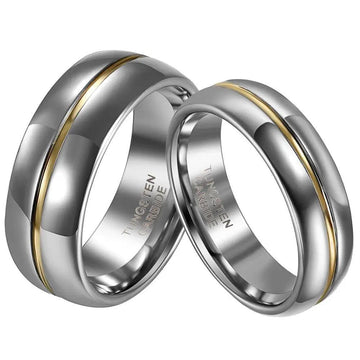 New Couple Inset 6/8 mm Bague Tungsten Carbide Ring for Anniversary Engagement Wedding Jewellery Rings - The Jewellery Supermarket